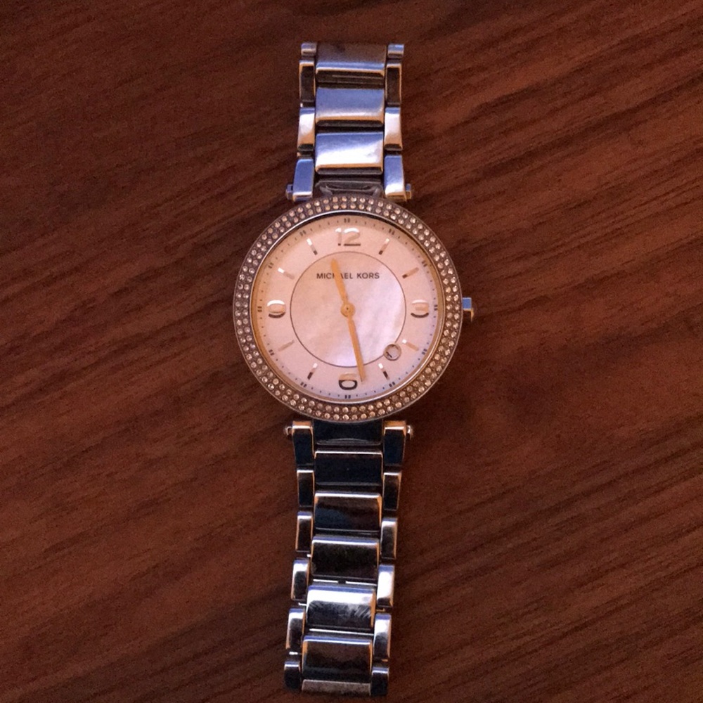 Michael Kors silver watch with crystals